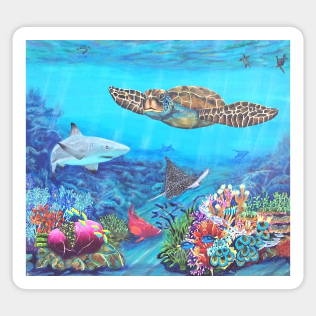Marine Life Underwater Sticker by traceyart